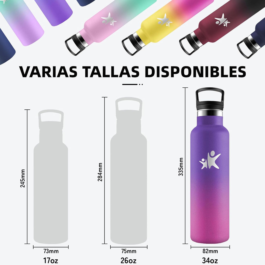 Trinkflasche Edelstahl- 1 liter- Trinkflasche, Wasserflasche mit Strohhalm, Sporttrinkflaschen Ausla