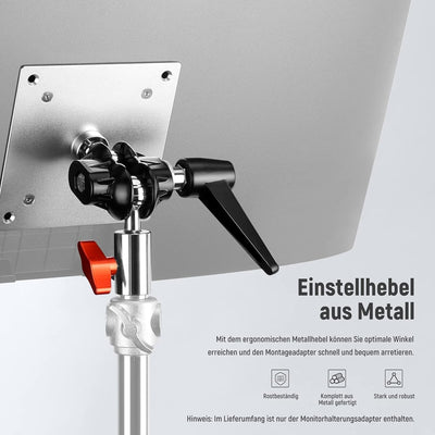 NEEWER 2er Pack Monitor Mount Adapter mit VESA Halterung, Aluminium Lichtstativ Adapter, Zwei 360° K