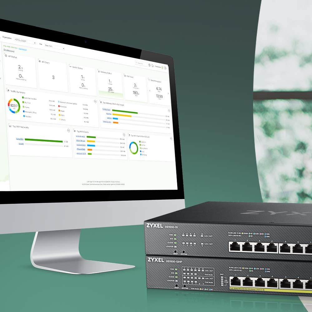 ZyXEL NebulaFlex Smart-Managed Switch mit 8 Ports, Multi-Gigabit + 2 10G Glasfaser-Ports [XS1930-10]