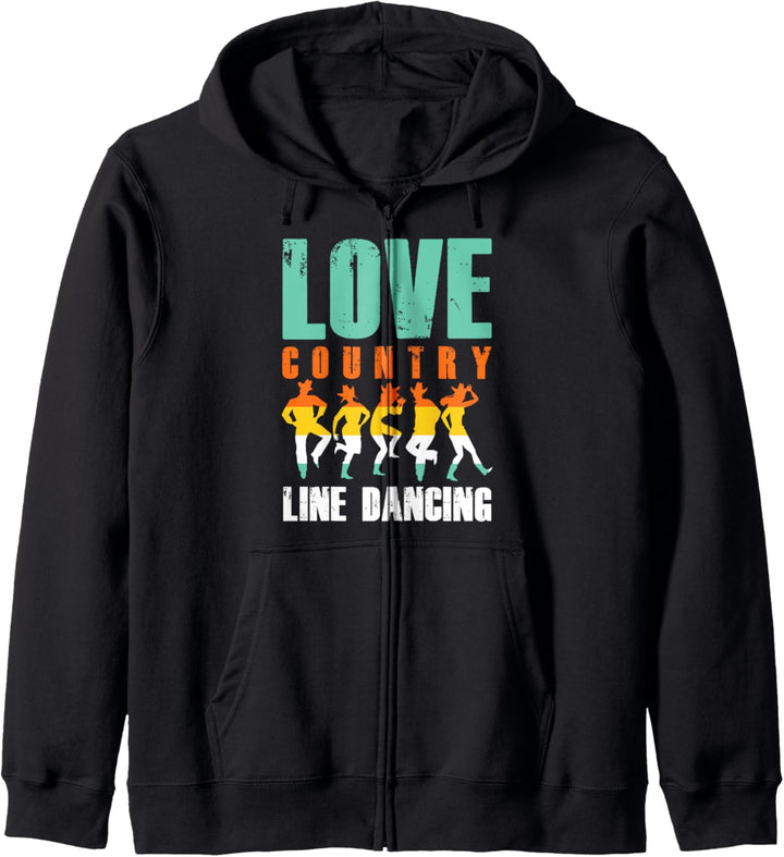 Linedance Herz Liebe Tanzen Country Musik Tänzerin Geschenk Kapuzenjacke