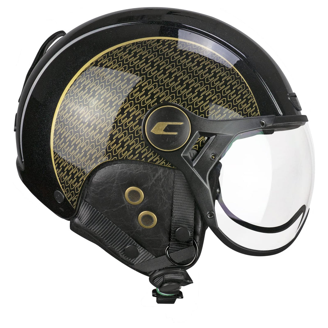 CGM Unisex – Erwachsene EBI skihelm, Schwarz Perlgold, M (57-58cm)