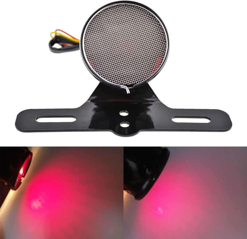 KATUR Motorrad Kühlergrill Rücklicht DC 12 V Rücklicht Bremslicht Kennzeichenhalter Rücklicht Bremsl