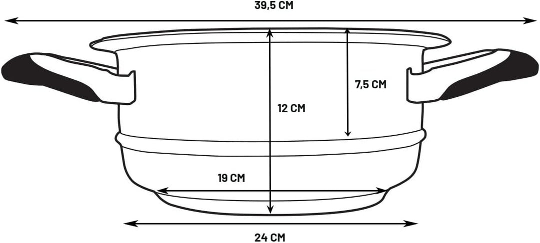 Ecovitam Warmcook 2621-24 Dampfeinsatz aus Edelstahl 8/10, 24 cm