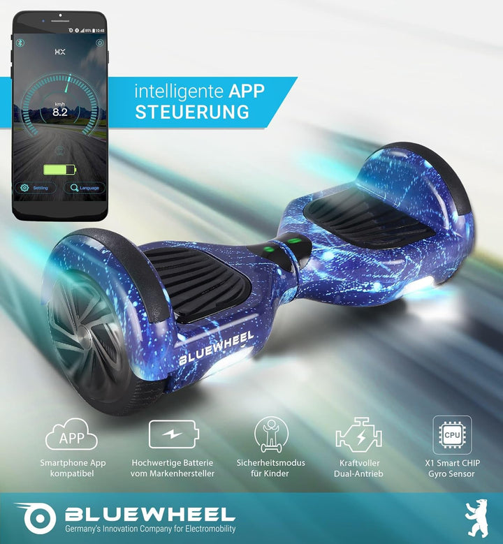 Bluewheel 6,5" Premium Hoverboard HX310s, Hoverboard Kinder, Elektro Board, Deutsches Qualitätsunter