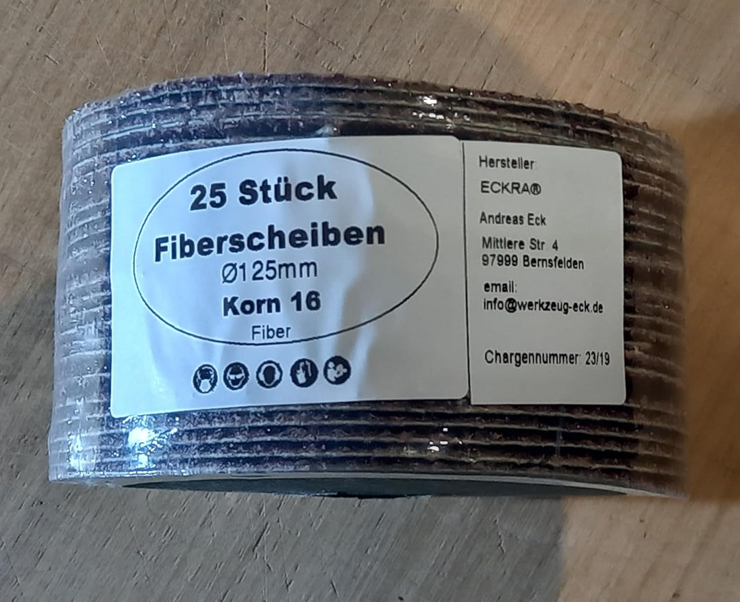 Fiberscheiben Eckra Ø 125 mm 25 Stück P 16 Fiberschleifscheiben Schleifscheiben