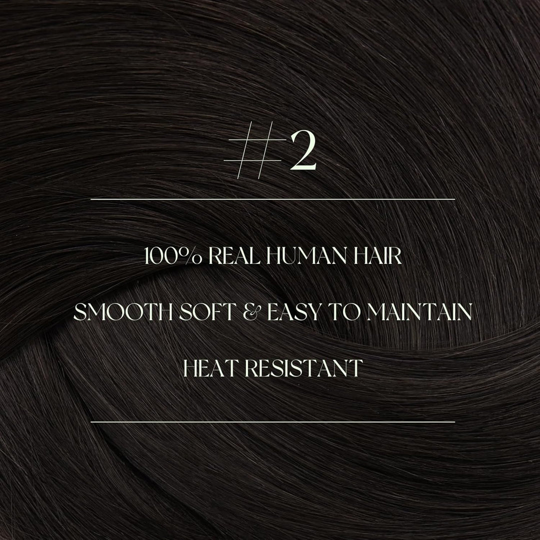 RUNATURE Dunkelbraun Clip Extensions Echthaar Günstig 30cm Clip in Echthaar Extensions 80g 7pcs Remy