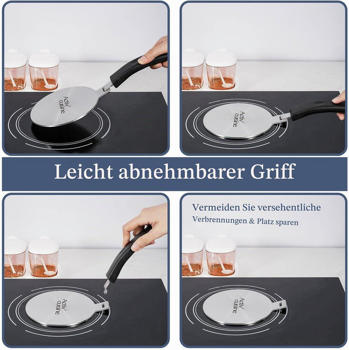 ACTIV CUISINE Induktion Adapterplatte 20 cm Induktionsadapterplatte mit abnehmbarem Griff Moka Induk