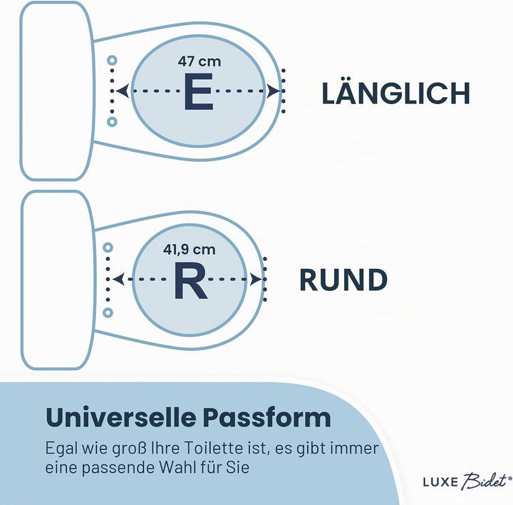 Luxe Bidet LUXE TS1008E Toilettensitz, länglich, bequeme Passform, mit Absenkautomatik, Quick-Releas