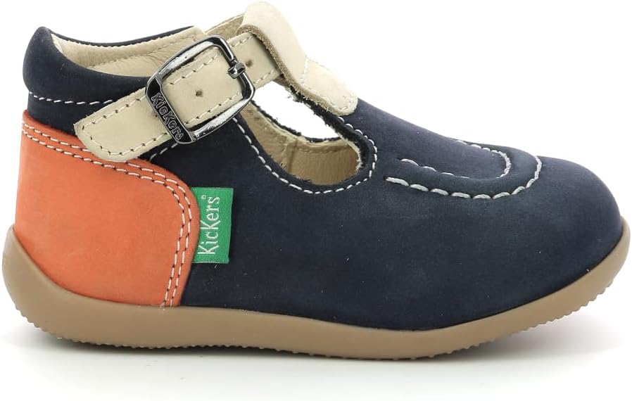 Kickers Mädchen Bonbek-2 Mary Jane Schuh, Marineblau Beige Orange