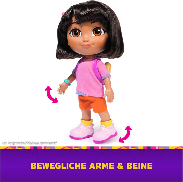 DORA Sing mit Mir Puppe 35 cm grosse Puppe zur beliebten TV-Serie mit 2 Liedern und 12 Sätzen & Gerä