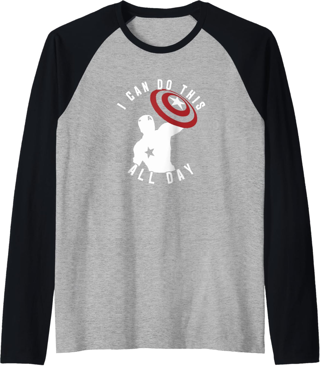 Marvel Captain America I Can Do This All Day SIlhouette Raglan