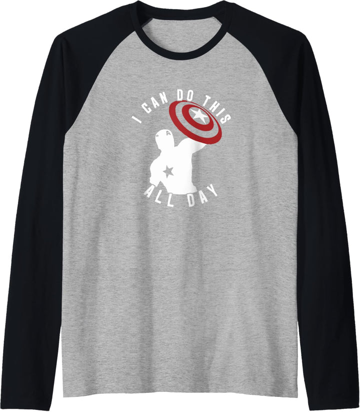 Marvel Captain America I Can Do This All Day SIlhouette Raglan