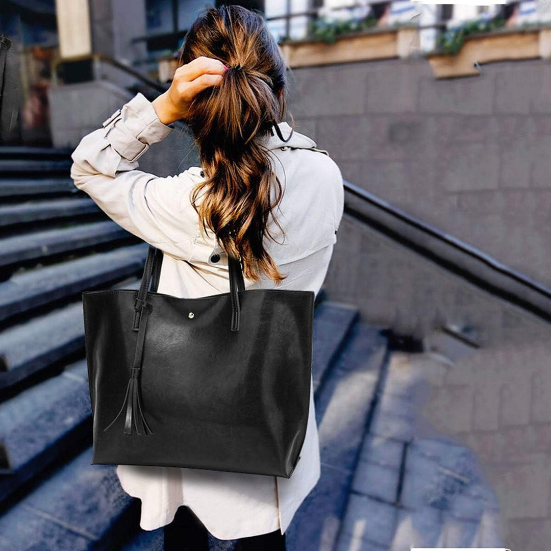 NICOLE&DORIS Damen Tote Tasche Handtasche Schultertasche aus PU-Leder Umhängetaschen Mode grosse Han