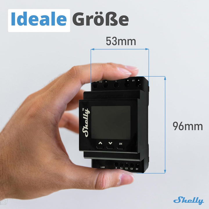 Shelly Pro Dual Cover/Shutter PM | LAN-, Wi-Fi- und Bluetooth-Verbindung, Professioneller DIN-Schien