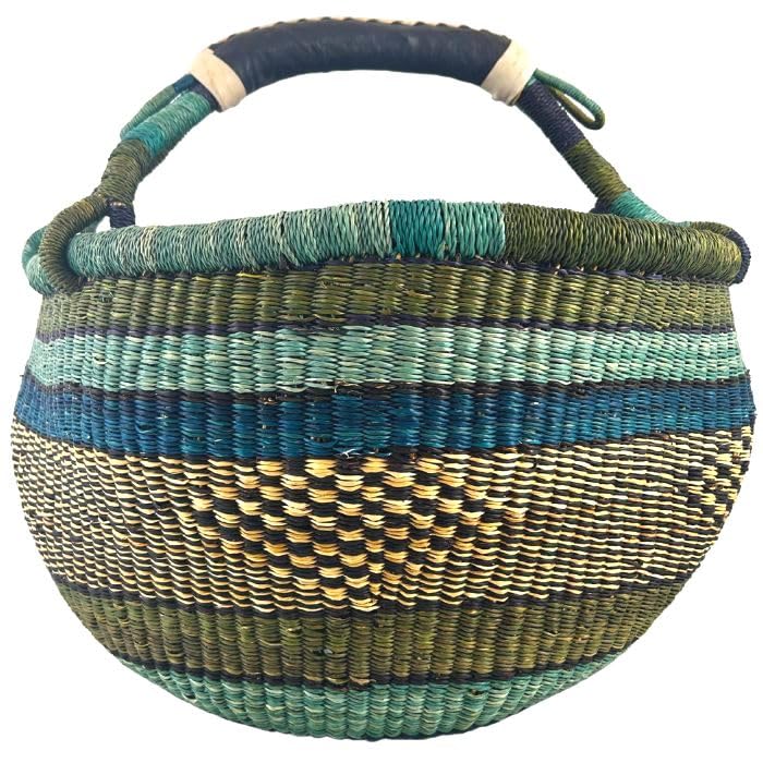 Bolga Korb Afrika - XXL - Das Original aus Ghana - Bunt - Fair Trade - Rund - Viele Farben - Afrikan