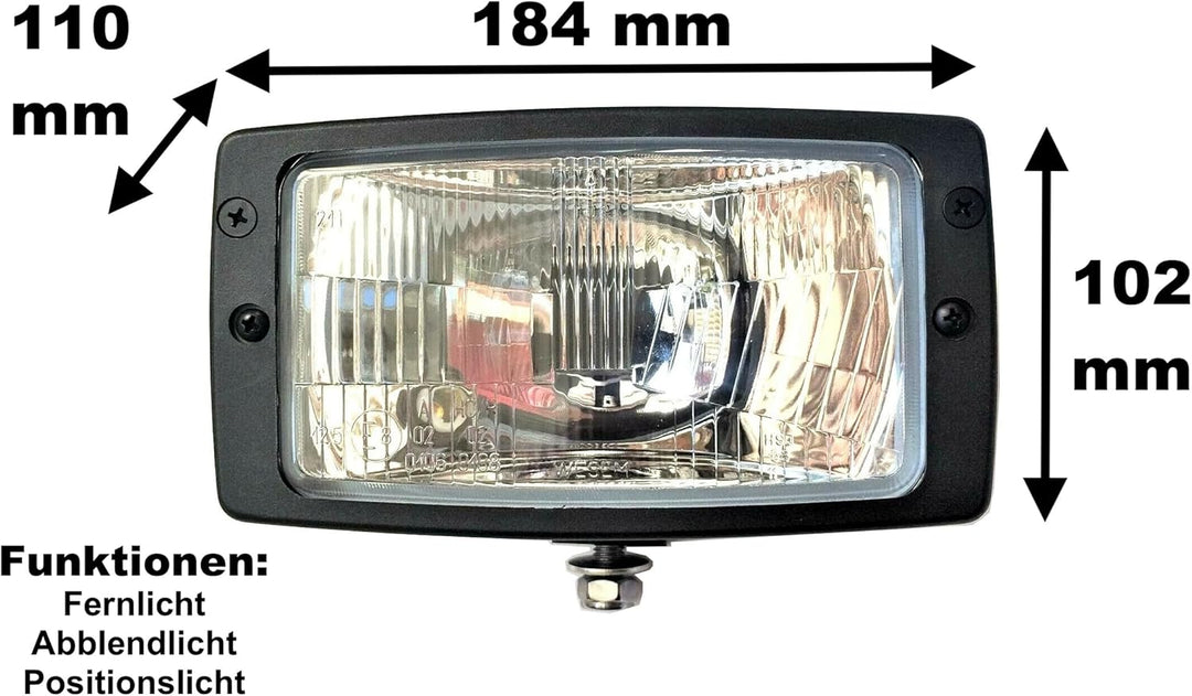 MelTruck® 2x Hauptscheinwerfer H4 12V 24V Fernlicht Abblendlicht Positionslicht und 2x Stecker