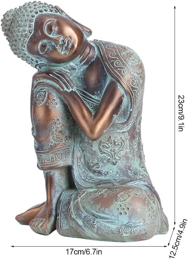 Schlafender Buddha Figur, 23x17x12.5 Dekoartikel Buddha Blau Buddha Figur Klein Garten Frostfest Bud