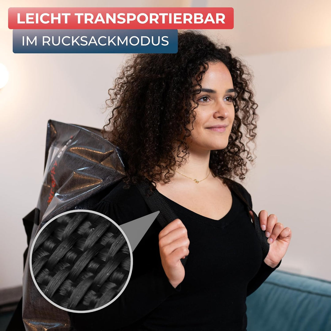 WRAPPYBAG 4er-Set Grosse Kunststoff-Aufbewahrungstaschen – Jumbo XXL Umzugstaschen – Wasserdicht, St