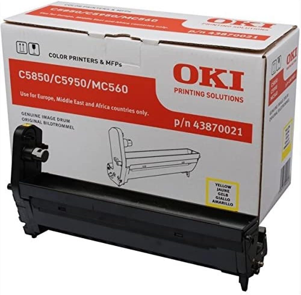 OKI 43870021 C5850, C5950 Trommel 20.000 Seiten, gelb, Gelb