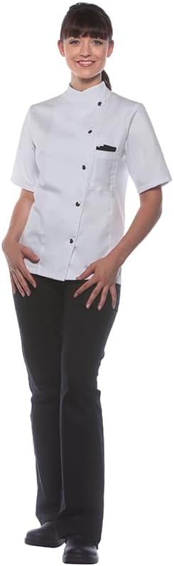 Karlowsky Damenkochjacke Greta Kurzarm Druckknöpfe 65% Polyester, 35% Baumwolle 40 Weiss, 40 Weiss