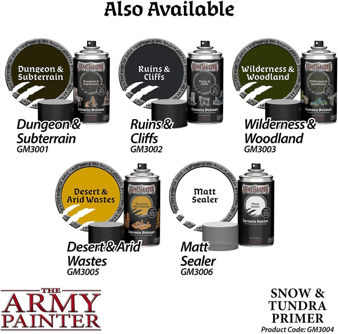The Army Painter Gamemaster Snow &amp; Tundra Terrain Primer, 300 ml Acryl-Sprüh Farbgrundierung für Tab