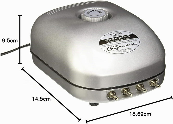 Hailea SC149 Aco 9610 Luftpumpe, 10 Watt, 10 l/min, Grau, 10 Watt