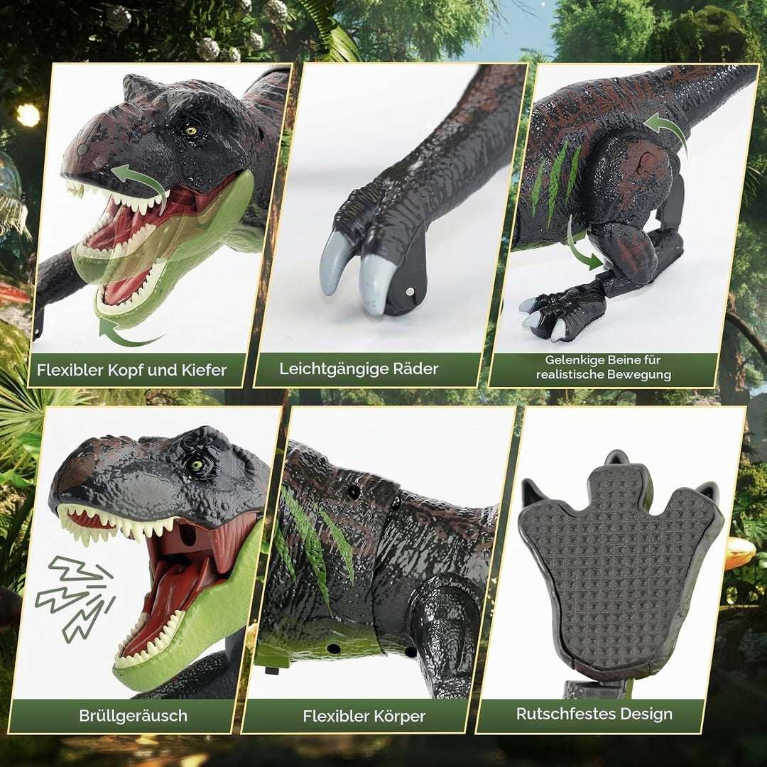 LEAPRCSTORE Ferngesteuertes Dinosaurier Spielzeug für Kinder mit Sprühen grün, grün