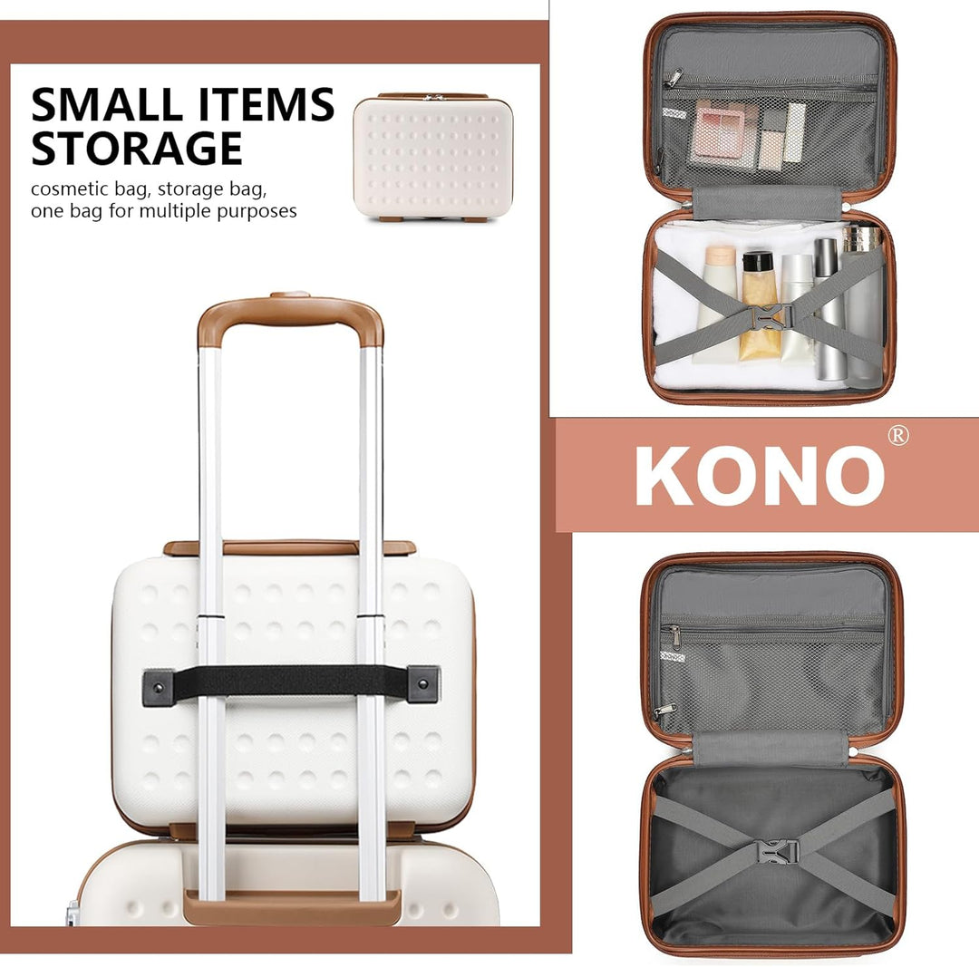 KONO Kosmetikkoffer Schminkkoffer Leicht Handgepäck Tragbar Beautycase Damen ABS+PC Make Up Koffer m