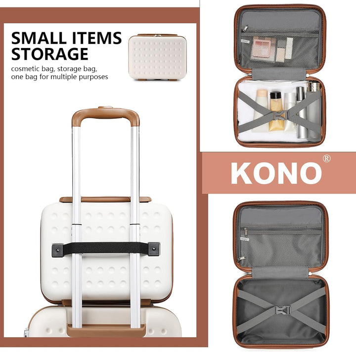 KONO Kosmetikkoffer Schminkkoffer Leicht Handgepäck Tragbar Beautycase Damen ABS+PC Make Up Koffer m