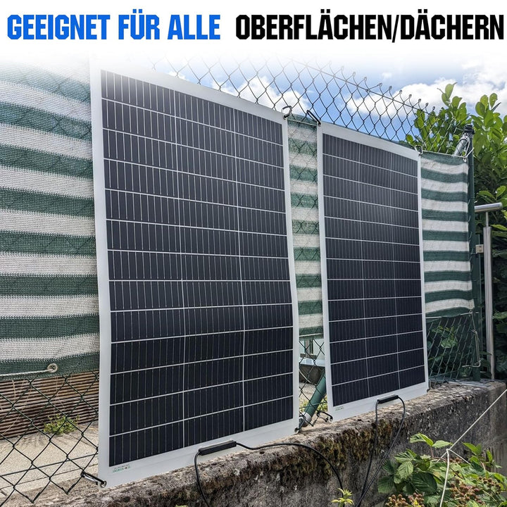ECO-WORTHY 400 Watt 12V 4 Stücke 100W Flexible Solarpanel Mono Solarmodul PV für Balkon Wohnwagen Va