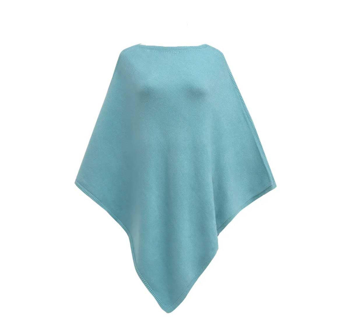FASHION YOU WANT Kaschmir-Feeling gestrickter Poncho Damen Elegant, Langer Cape Damen Poncho für Fra