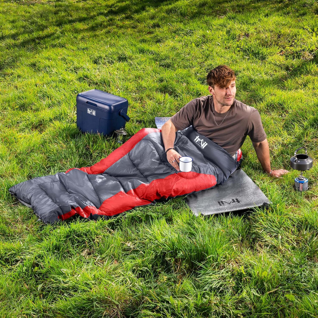Trail-Alpin-Schlafsack mit Kapuze – 250 g Schlafsack, 3-Jahreszeiten- Schlafsack. Leicht, kleines Pa