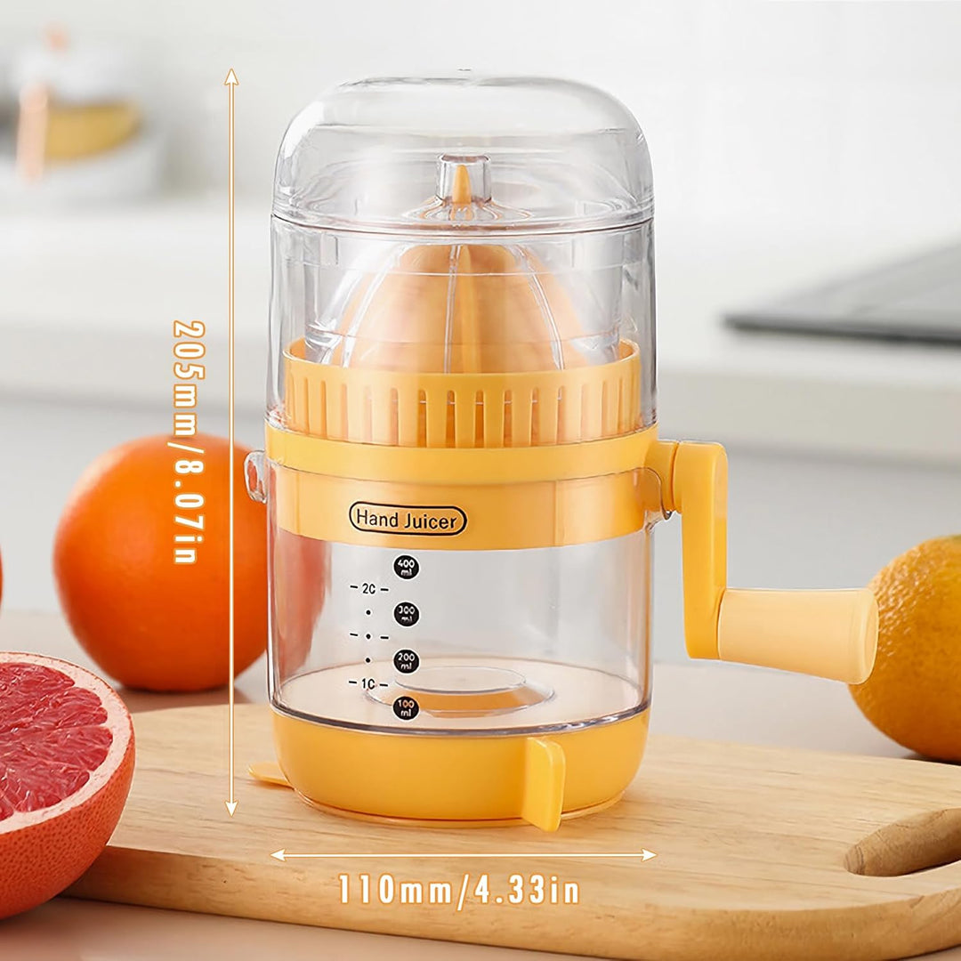 Juicer Machine Saftpresse Manuell 2-in-1 Zitronen-Orangen-Zitruspresse mit Deckel und Griff citrus j