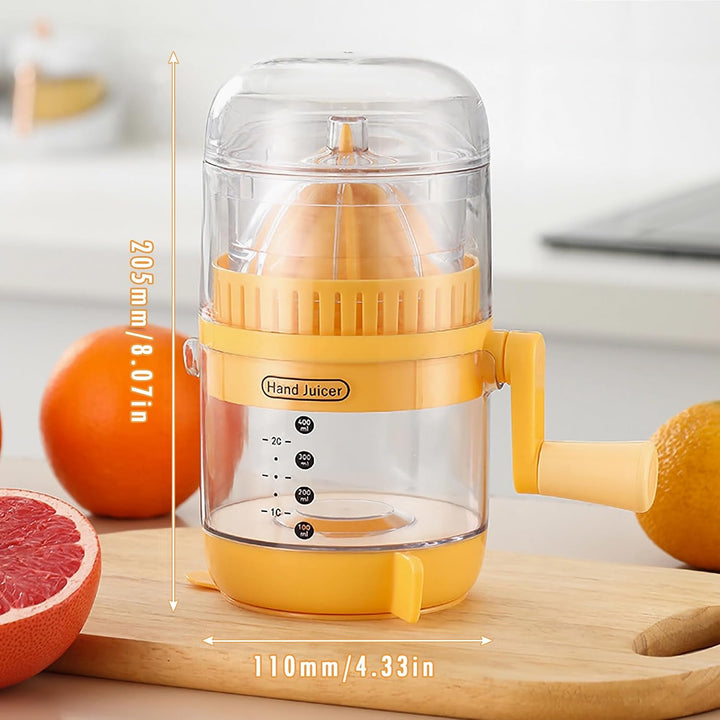 Juicer Machine Saftpresse Manuell 2-in-1 Zitronen-Orangen-Zitruspresse mit Deckel und Griff citrus j
