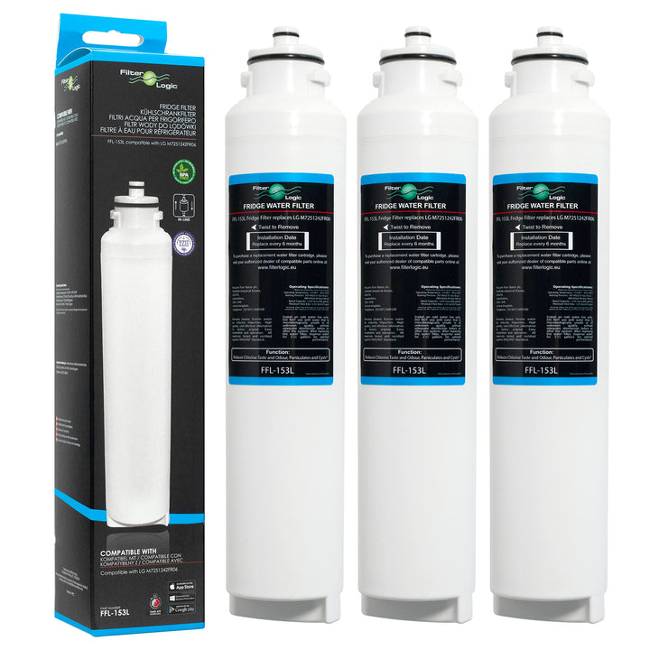 Filterlogic FFL-153L | 3x Wasserfilter kompatibel mit LG M7251242FR-06 Ultimate ADQ32617701 ADQ32617