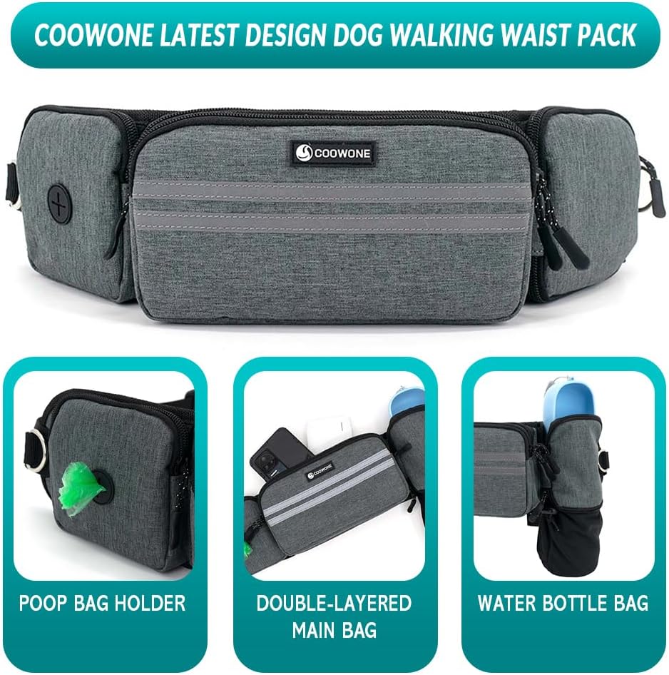 Leckerlitasche für Hunde, Bauchtasche für Hunde Zubehör-Leckerlibeutel mit Kotbeutelspender, reflekt