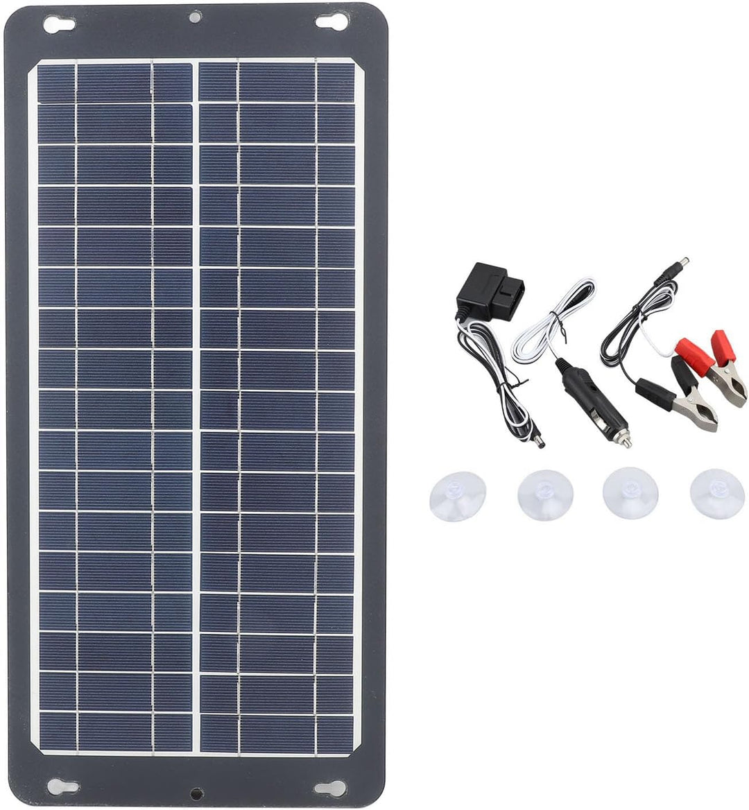 30 W Monokristallines Solarpanel Set mit OBD-Stecker Mehrfachanschlüssen für Camping Wohnmobil Outdo