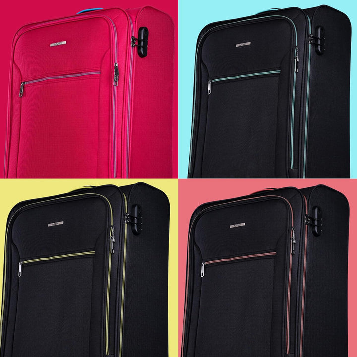 NOWI Sevilla Weichschalen Trolley XL – Grosser Stoff Koffer 76L mit 4 Rollen &amp; Zahlenschloss | XXL R