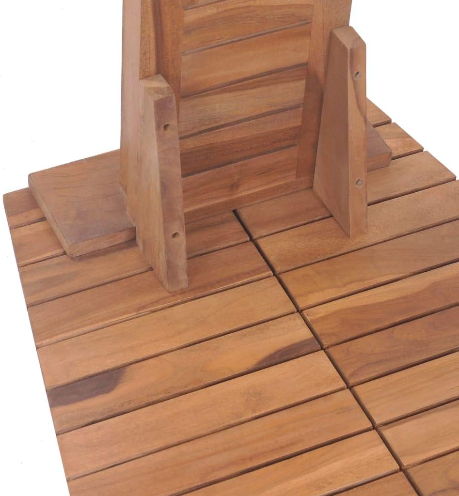 Festnight Gartendusche Aussendusche Garten Edelstah Aussendusche Duschkopf Teak Massiv 70 x 75 x 204