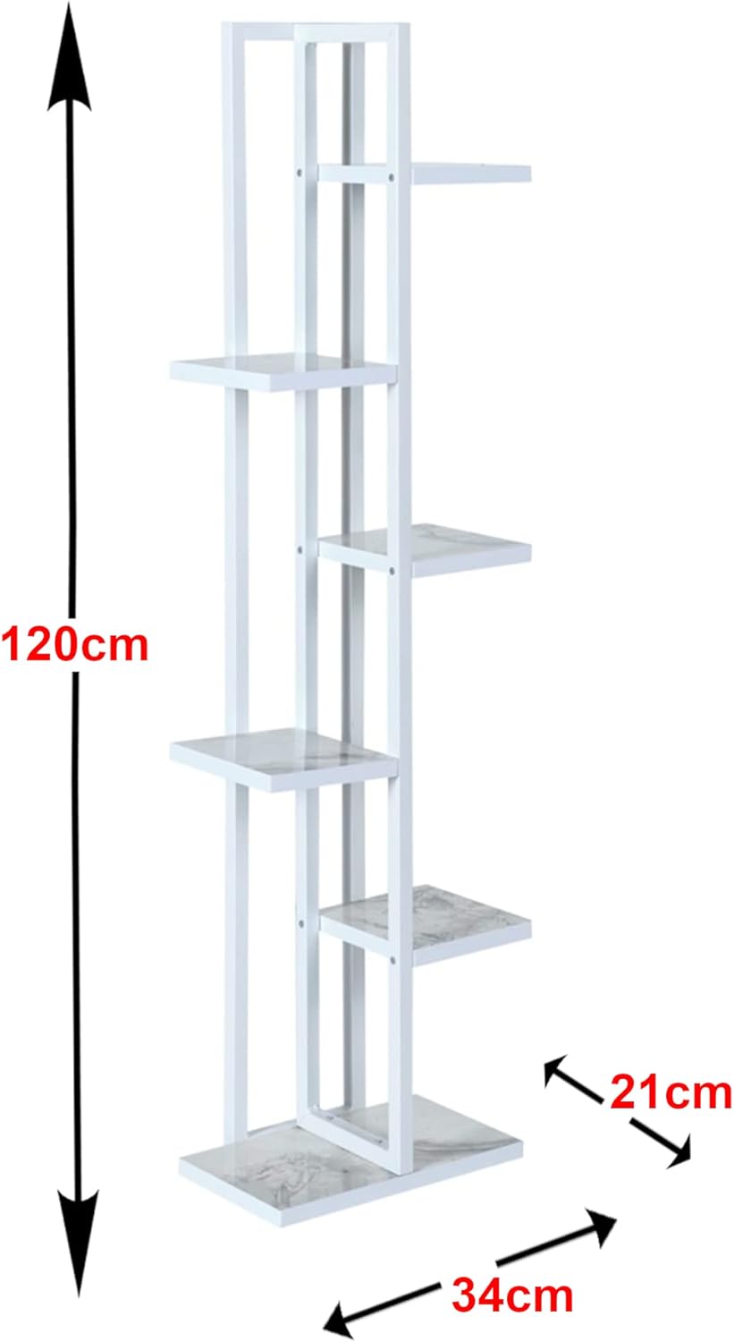 [en.casa] Blumenständer Tohmajärvi 6 Ebenen Blumenregal 120 x 34 x 21 cm Pflanzenständer Indoor Pfla