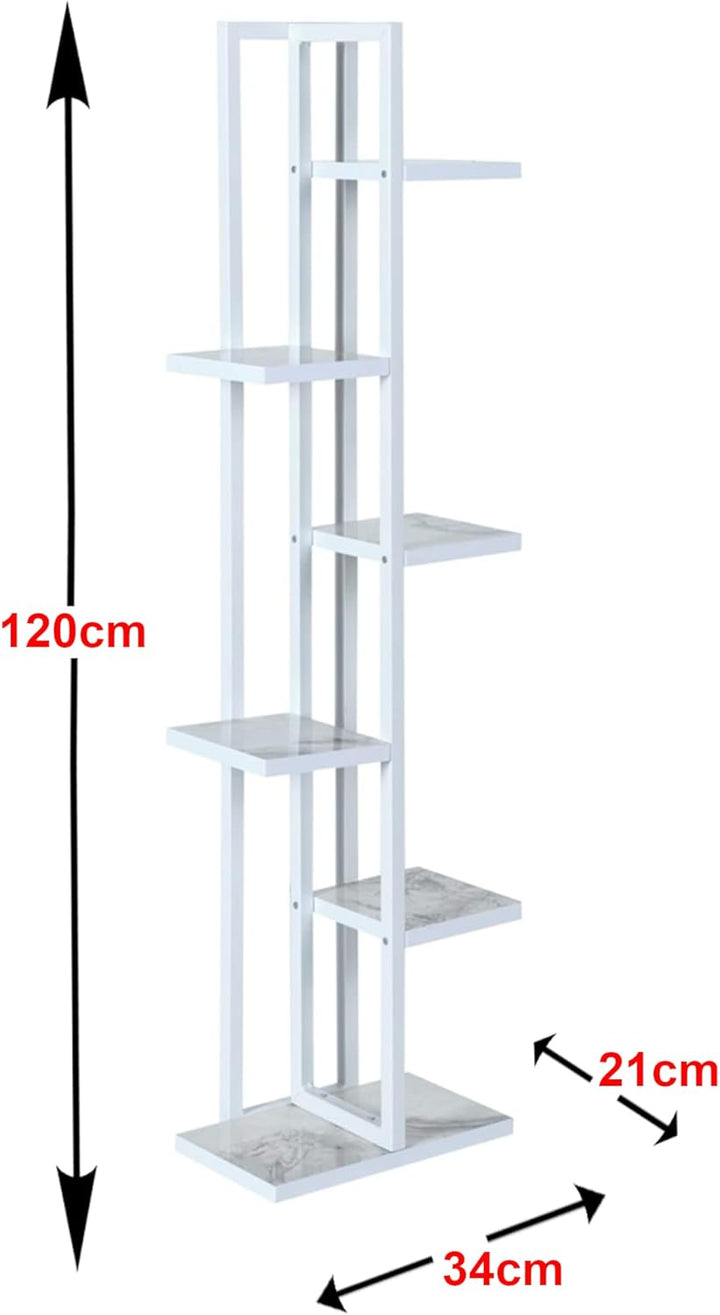 [en.casa] Blumenständer Tohmajärvi 6 Ebenen Blumenregal 120 x 34 x 21 cm Pflanzenständer Indoor Pfla