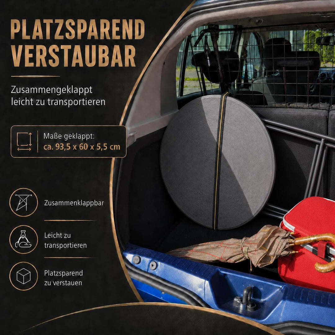 TRUTZHOLM Gartentisch rund Holzoptik grau Ø 60cm klappbar standfest robust Balkontisch Beistelltisch