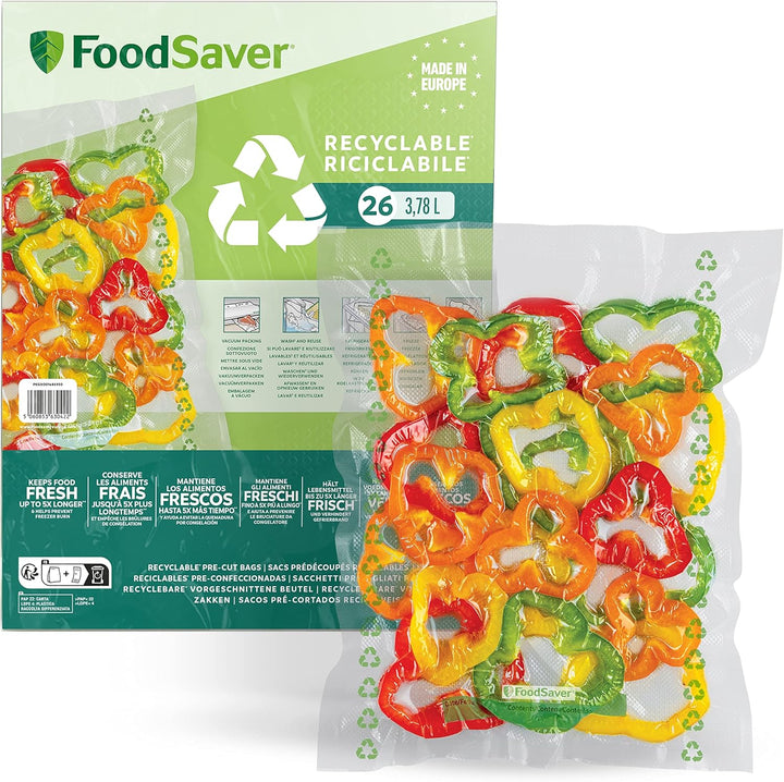 FoodSaver V2860 Vakuummaschine für trockene/nasse Lebensmittel, 100 W, Silber/Schwarz + Plastic, Rec
