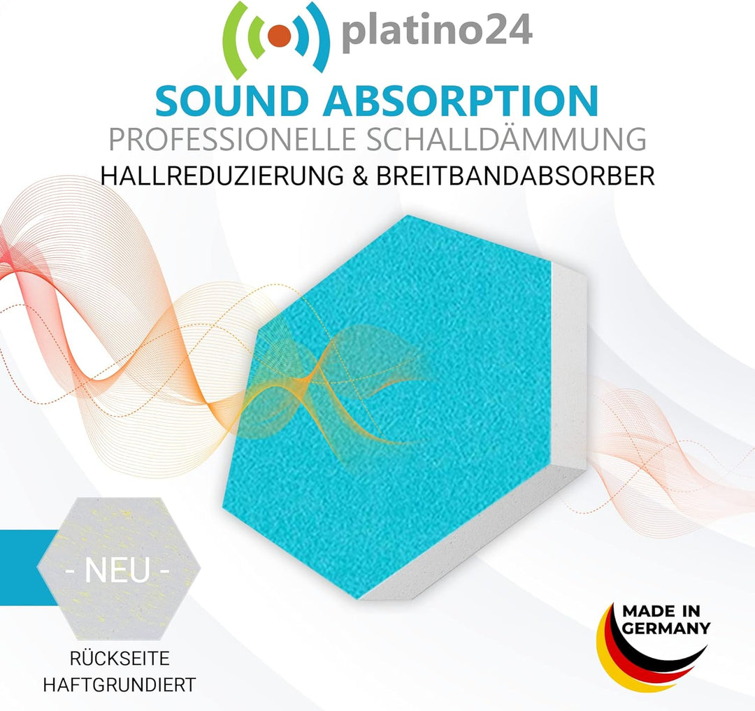 platino24 Schallabsorber COLORE aus Basotec G+ I Akustikpaneele mit Akustikfilz I 3D Wand-Paneele mi