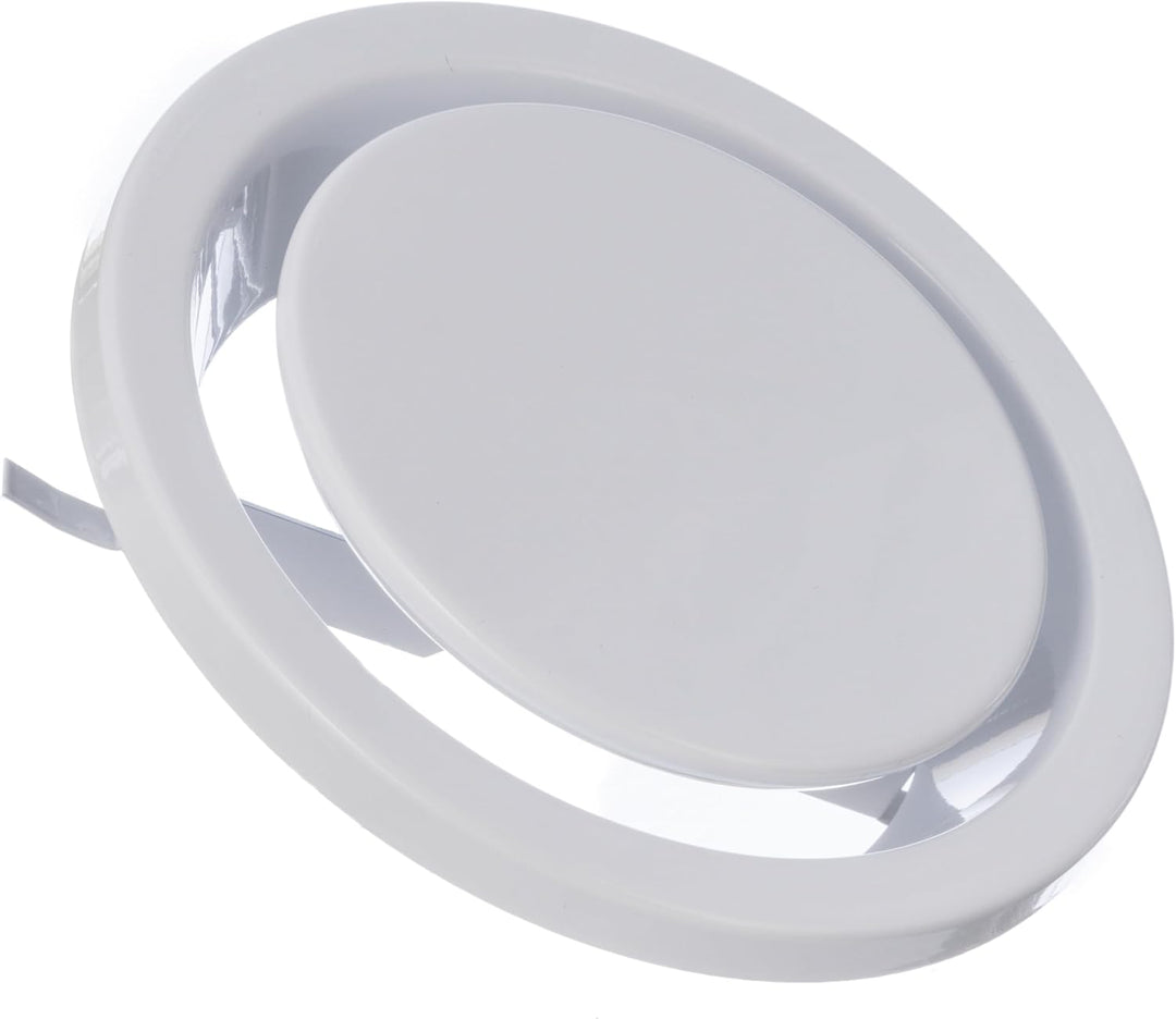 Ø 160mm Weiss Metall Anemostat - Abluft Tellerventil - Rund Lüftungsventil mit Federklammern Ø 160 m