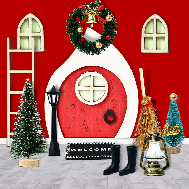 Wichtel Zubehör Weihnachten, 12 PCS Wichteltür Zubehör, Miniatur Wichtel Zubehör, Nachts Leuchtende