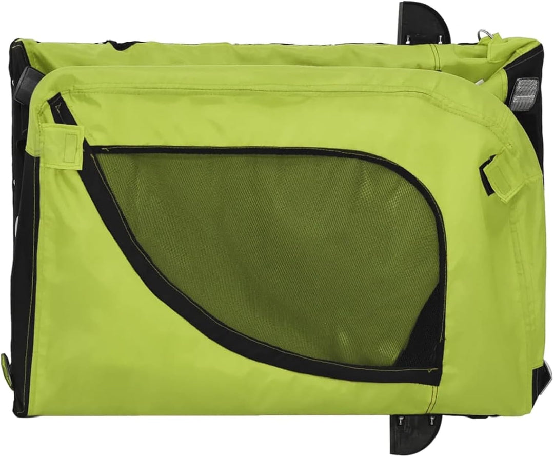 Grüner und schwarzer Hundeanhänger für Fahrrad - Oxford-Gewebe, Eisen, PVC, 124x53x53 cm, für kleine