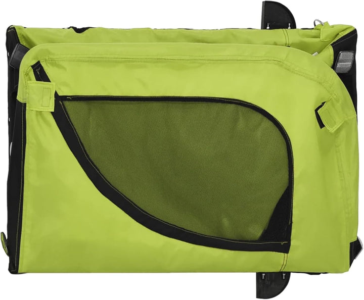 Grüner und schwarzer Hundeanhänger für Fahrrad - Oxford-Gewebe, Eisen, PVC, 124x53x53 cm, für kleine