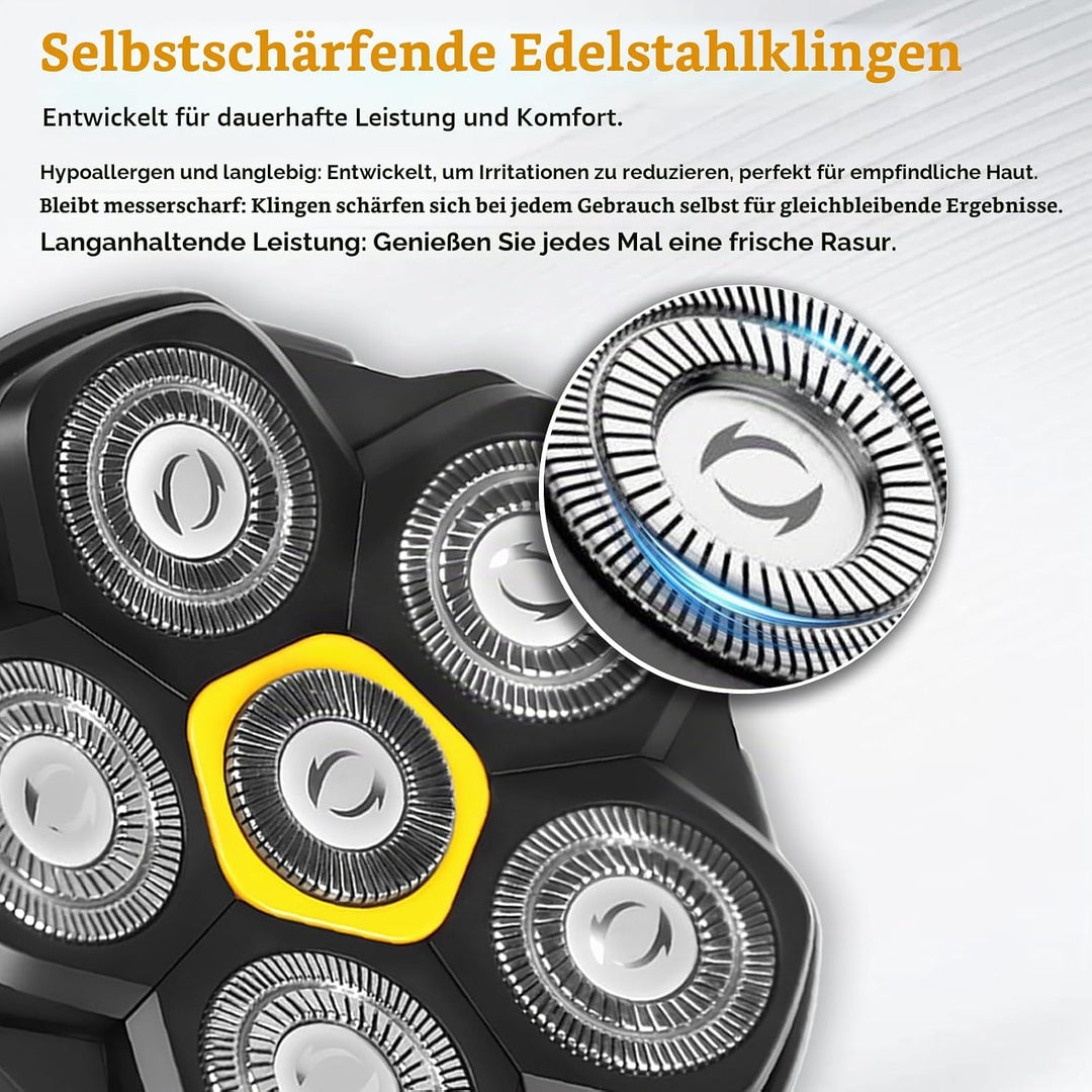 Magnetischer Rasierköpfe mit 6 Ersatzklingen für viele 6D magnetische Elektrorasierer, kompatibel mi