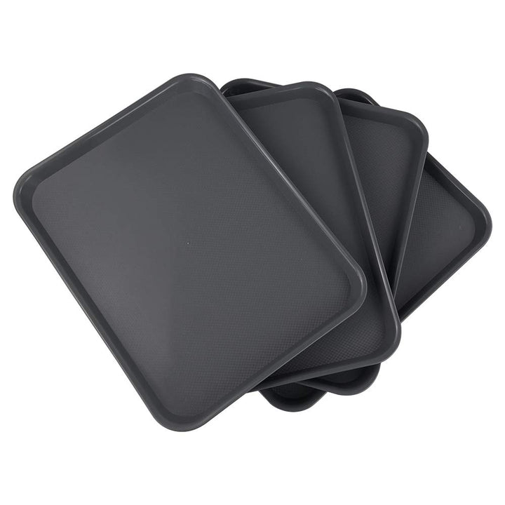 Xowine 4 Stück Serviertablet Schwarz Kerzentablett, Frühstückstabletts aus Kunststoff, Cafeteria-tab